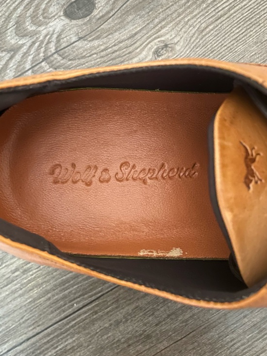 Wolf & Shepherd Crossover  Tan Leather Wingtip Lace-Up sneakers oxfords 9